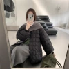A new 2025 winter Korean-style lantern-sleeved checkered down jacket for women, featuring a unique and lightweight design Specification image
